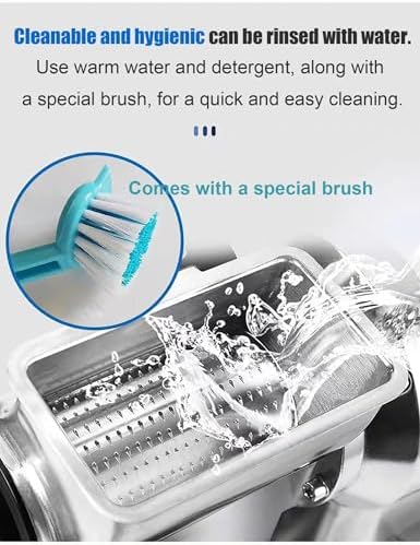Commercial Electric Cheese Grater, Heavy-Duty Stainless Steel Grating Machine for Block Cheese, Fruits, Nuts, and Butter - Professional Desktop Grinder for Quick, Fine Shredding