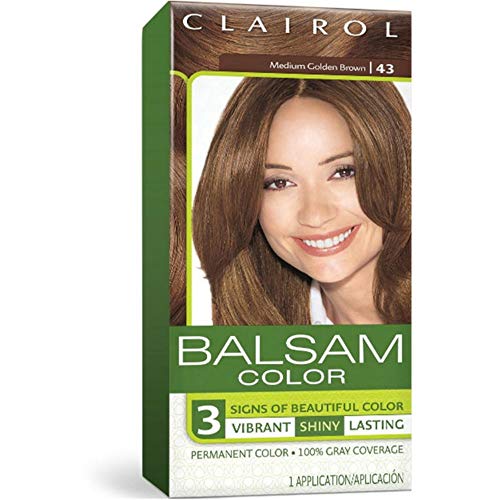 Balsam Hair Color, 43 Medium Golden Brown 1 kit (Pack of 5)
