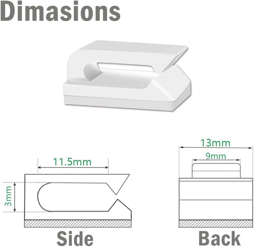 100Pack Mounting Fixing Clips with Screw, and 50Pack Self-Adhesive LED Strip Brackets Holder for 10mm Width LED Strip Light