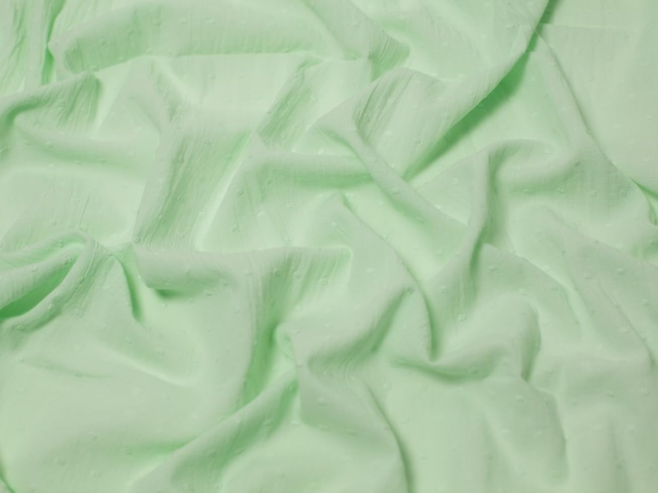 Minerva Mint Green Swiss Dot Cotton Fabric - Per Metre