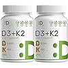 DEAL SUPPLEMENT 2 Pack Vitamin D3 5,000 IU + K2 MK7 Softgels, 500 Count | 2-in-1 Complex | Supports Heart, Bone, Teeth & Immune Health | Easy to Swallow