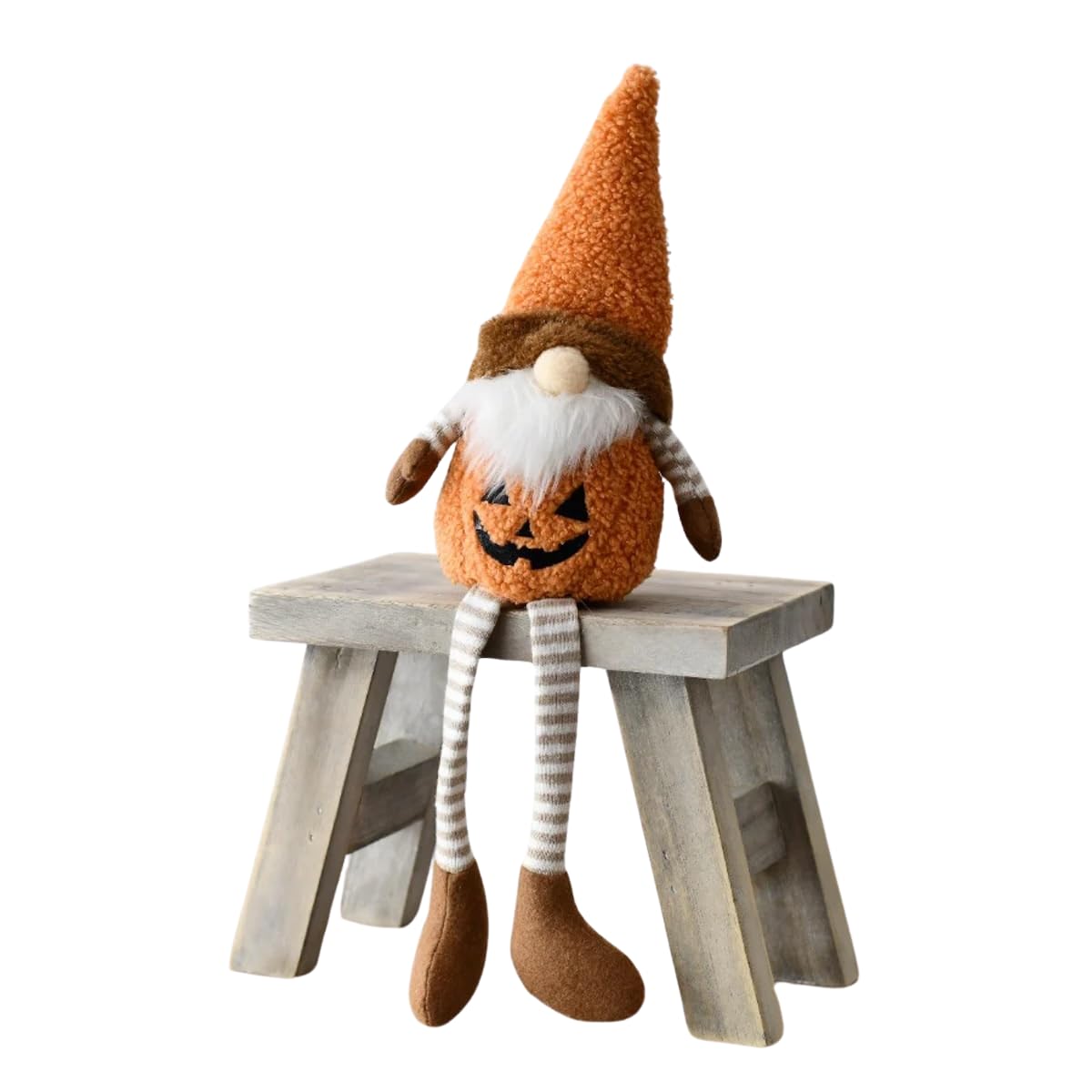 Portland Living Sitting Fabric Gonk with Pumpkin Face and Legs