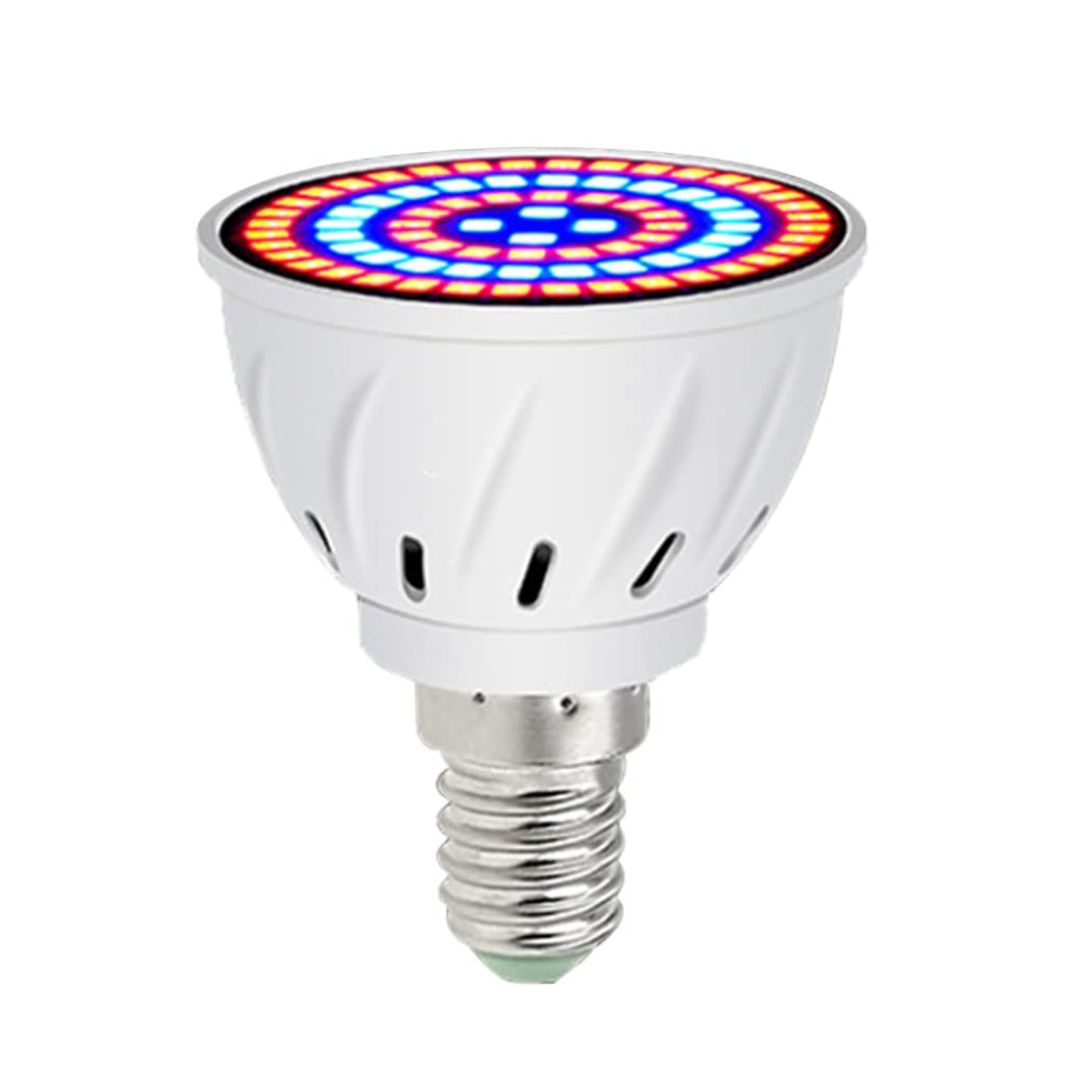 Hperu 60 LEDs Grow Light Bulb, E14 Plant Growth Full Spectrum Plant Horticultural Lamp 220V Indoor for Indoor Plants Succulents Garden