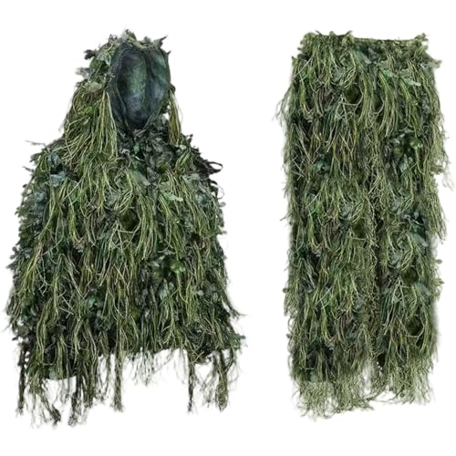 Costume Ghillie à feuilles 3D ensemble veste et pantalon de camouflage