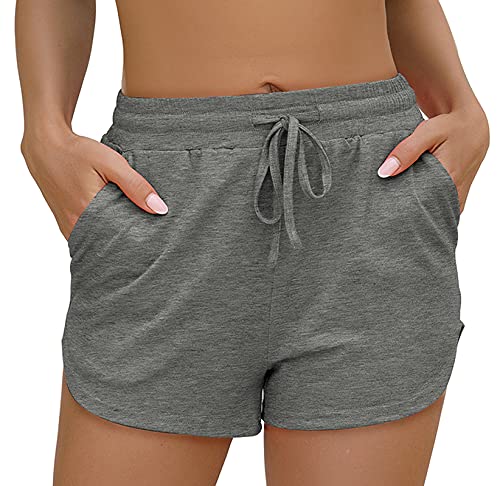 Ofeefan Womens Shorts For Summer Elastic Waist Shorts For Women Grey Xl #TOP1