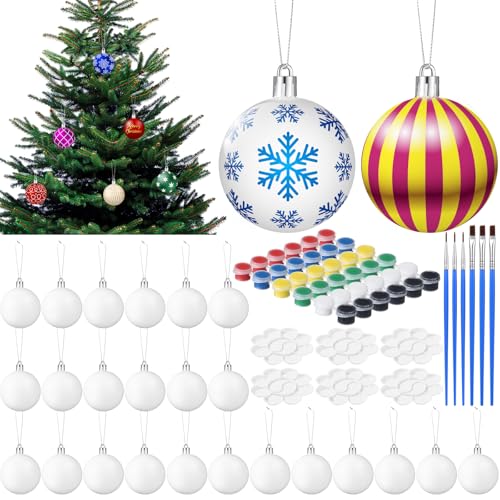 Sumind 24 Set Christmas Ball Ornament for Crafts Fillable DIY