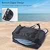 Cozary Sac de Plage avec Fermeture Éclair - Grand Format - Sac Cabas Étanche avec Compartiments Multiples - Sac de Voyage Femme Cabas pour Vacances et Plage - Noir #4