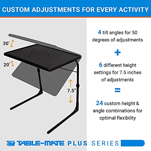 Table de lit pliante XL Table-Mate ergonomique noire pour manger devant la télé