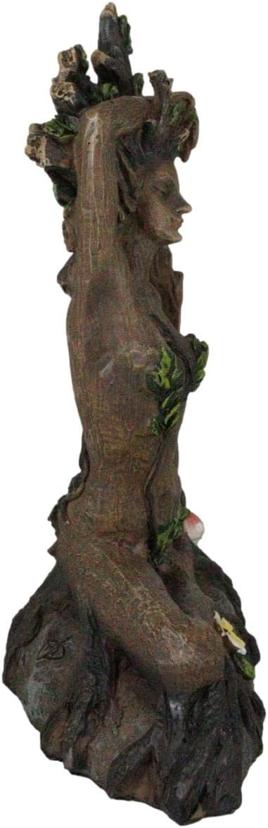 Ebros Gift Celtic Greenwoman Gaia Dryad Ent Native Earth Goddess Meditating Yoga Zen Pigeon Pose Figurine Tree of Life Mystical Creature Being Forest Flora and Fauna