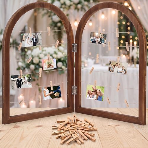 Briwooody 2 Panel 24 x 18 Inch Photo Display Board Frame