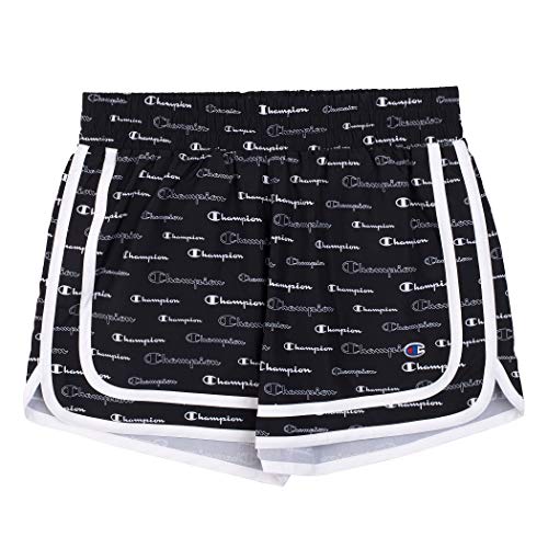 Champion Girls Woven And French Terry Shorts (Youth Large, Black All Over Print-Woven) #TOP3