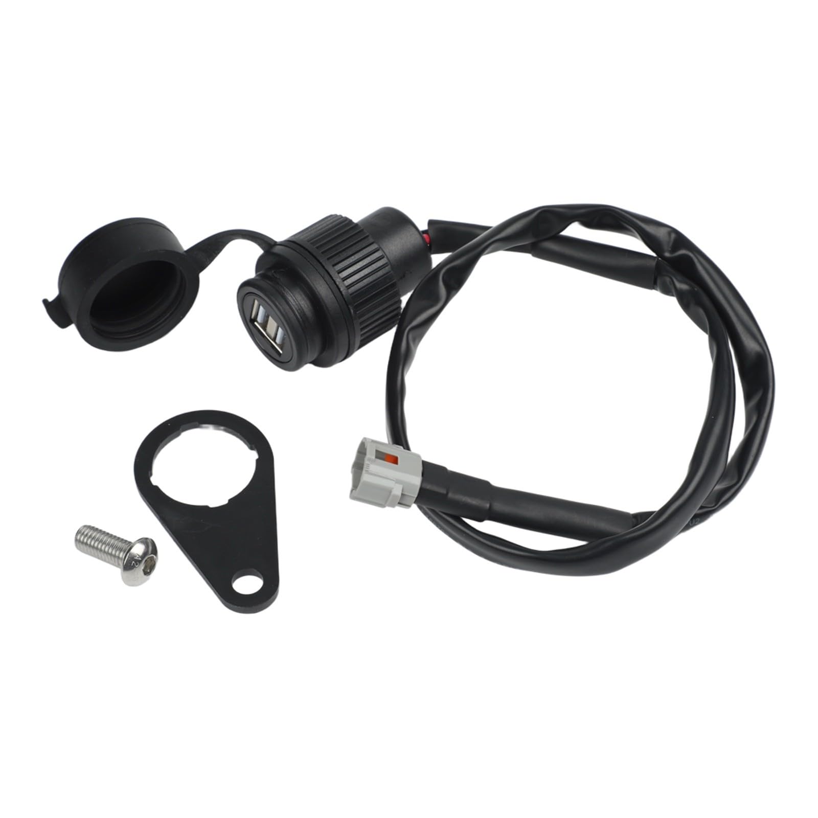 Lecreatekit Prise de charge USB pour MT-09 MT-07 XSR700 XSR900 FZ-09 Tracer 900 GT 12 V Noir