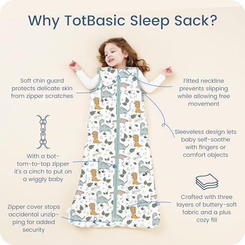 Image of Toddler Sleep Sack 2t-3t-4t, 1.0 TOG Sleep Sack with Sleeveless, Cozy Premium Baby Wearable Blanket with 2-way Safe Zipper All Season Sleeping Bags, 1-pack