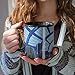 STAR WARS Heat Reveal Ceramic Coffee Mug - Rey and Chewbacca in Millennium Falcon - Hyperspace Activates with Heat - 20 oz