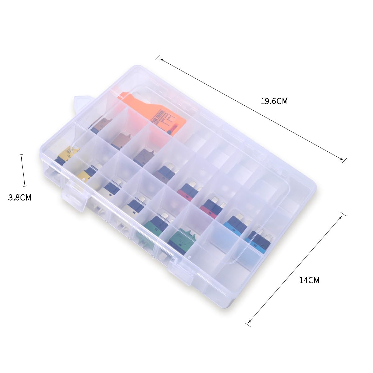 Kit Surtido de Fusibles para Coche y Disyuntor de Reinicio Manual de 15 Piezas con Comprobador de Fusibles Material Plástico y Especificaciones 5a a 30a