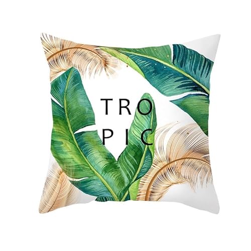 CEVAN ポリエステル 夏 アウトドア 枕カバー クッションカバー アウトドア テラス 家具 グリーン モダン カウチ 枕カバー クッションカバー アウトドア ベンチ 植物 葉 45x45cm