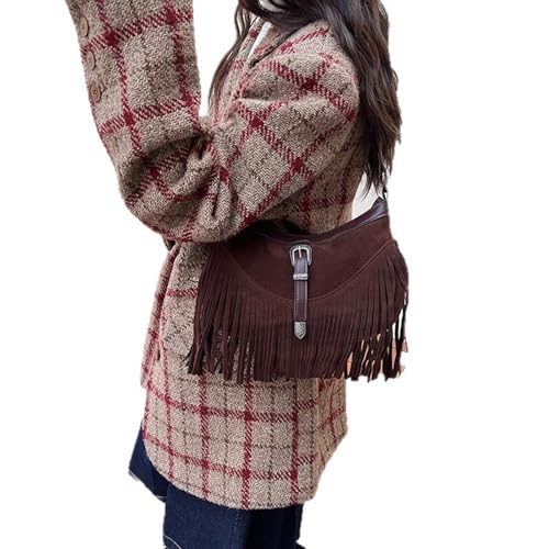 Sac en faux daim à franges robuste et léger pour sublimer un look basique