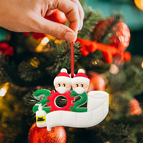 Bulhe - 2020 Christmas Ornament Quarantine Personalized Ornaments For Family Members Name And Friends Name | Christmas Decorations Set – Soft Plastic Pvc (2, White/Red/Green) #TOP3