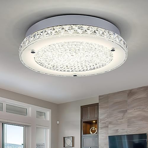 DHK wot Crystal Ceiling Light Fixture 3000/4000/5000K Crystal Chandeliers Dimmble