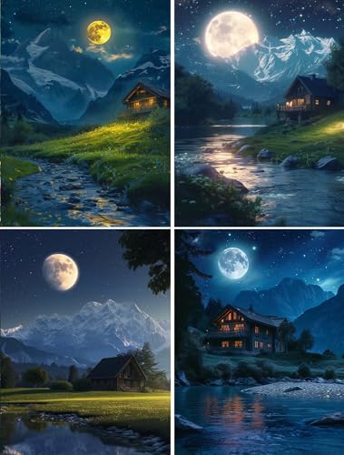 Peinture diamant lune 5D pour sublimer votre salon avec un paysage en broderie