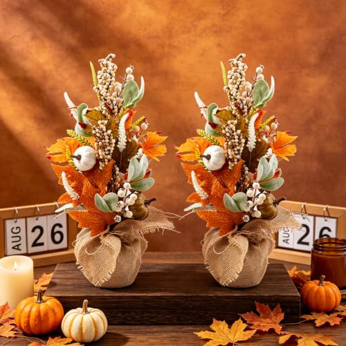 Image of Fall Wreath Table Tree Autumn Wreaths Thanksgiving Decorations