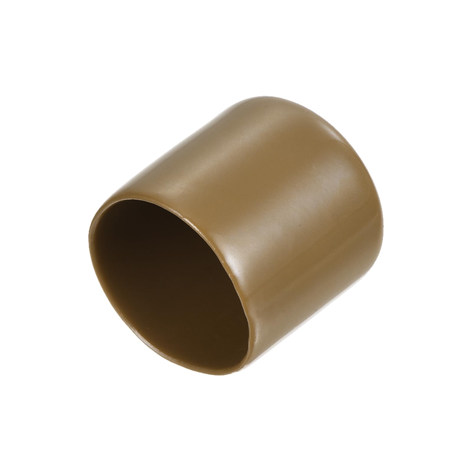 uxcell 20pcs Rubber End Caps 25mm(1 Inch) ID Vinyl PVC Round Tube Bolt Cap Cover Screw Thread Protectors Light Brown
