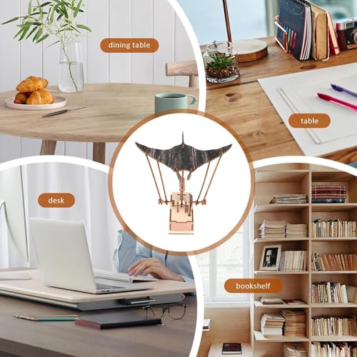 木製フィギュア | 木製マンタレイメカニカルフィギュア | リビングルーム室内アパートマントルテーブルキッチンデスク玄関オフィスホリデー用の装飾的家居飾り | 収集品 インテリア デスクトップ飾り [4]