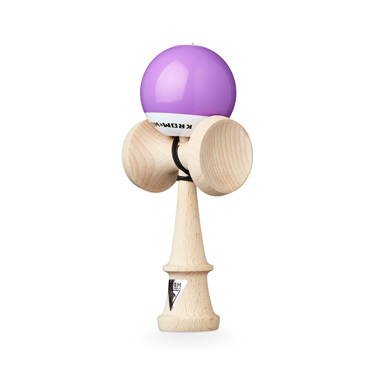 KROM Kendama POP LOL Lavendel - aus zertifiziertem Buchenholz - Hohe Holzqualität - Für Anfänger und Profis - Pack : Ersatzschnur + Stickers