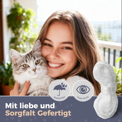 Netz für Katzen, Balkon, Vogelschutz, Tauben, Nylon, stark, widerstandsfähig, für Garten, PIS (4 x 3 m, transparent)