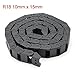 uxcell R18 10mm x 15mm（Inner H*Inner W）Black Plastic Cable Wire Carrier Drag Chain 1M Length for CNC