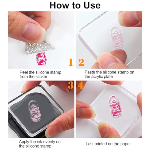 INFUNLY Camping Clear Stamps for Card Making Colorful Rubber Stamp for DIY Scrapbooking Outdoor Travel Series and Phrases - Image 2