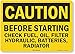 SmartSign ?Caution - Before Starting, Check Fuel, Oil, Filter, Hydraulic, Batteries, Radiator? Label | 10" x 14" 3M Engineer Grade Reflective