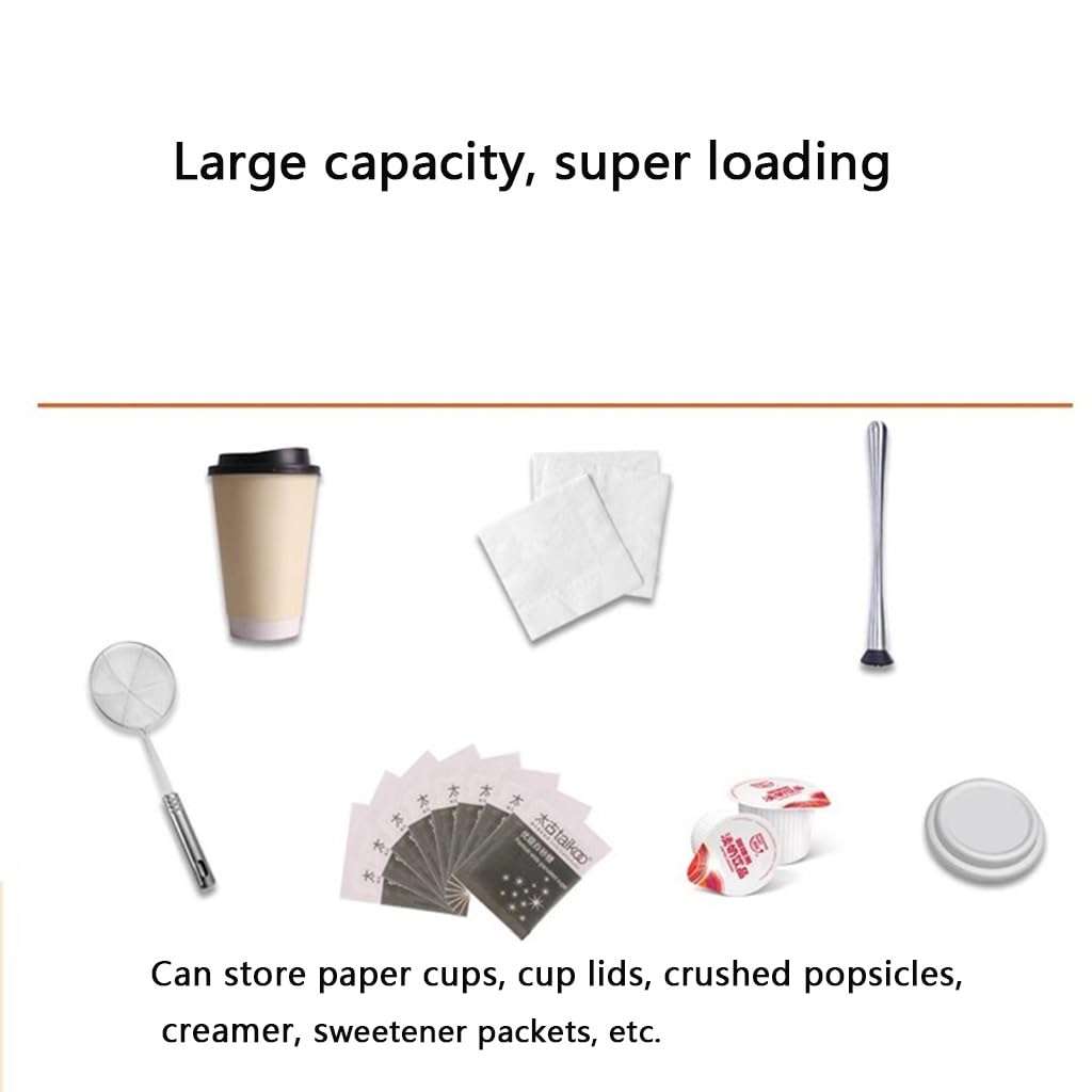 Set di organizer per stazioni da caffè, grande dispenser per tazze di carta, in acciaio inox, usa e getta, organizer per tazze da caffè e condimenti