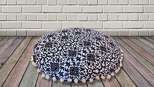 My Dream Carts Round Pouf “Cover Only” Throw Pillows Floor Cushion Covers Meditation Seating Seat Case For Adults Kids Poufs Hippie Cushions Pillowcases Decorative(18” Pillow Cover ,Without Filler) #TOP3