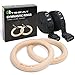 Anillas Gimnasia de Madera - Anillas Gimnasia Crossfit Olímpicas con Hebillas Ajustables Correas - Entrenamiento para Gimnasia en Casa, Levantamientos Musculares y Fuerza 32mm/ 28mm (DIA 32mm)