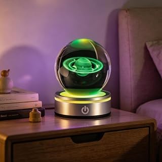 Saturn 3D Engraved Galaxy Ball Night Light,Colorful Light Ornament Lamp | Sphere With 3D Inner Carving,Touch Control Colorful Light,Portable Decor Ornament,Delicate Gift for Holiday Daily Layout