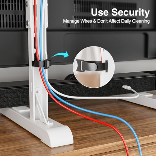 HOLMAXD Universal TV Stand for 19-75 Inch LCD LED TVs, Height Adjustable TV Legs Replacement Hold up to 110 lbs, Table Top TV Stand Base, Max VESA 800X600mm, White