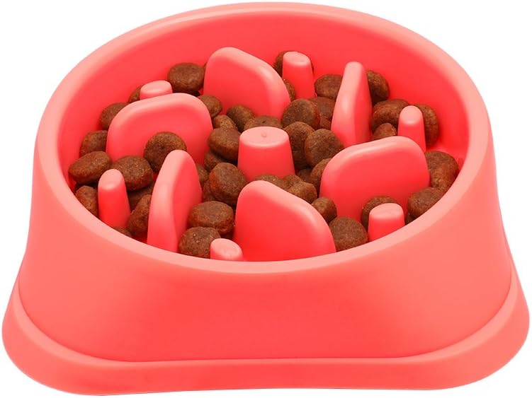 HSpet-HOME Dog Bowls Slow Feeder Fun Interactive Anti-Choke Pet Bowl Non-Slip Drink Water Bowl Healthy Food Bowl Bloat Stop Happy…