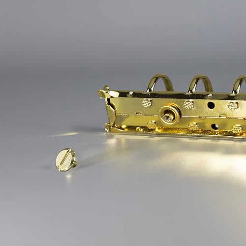 Miniatura 4 de Juego de 2 piezas de mecanismo de carpeta de 6 anillas A6, mecanismo de repuesto para cuaderno, clip de metal dorado, anillo redondo,