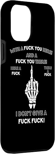 Vista 69 de Funda para iPhone 13 Pro Max Skeleton Middle Finger F You Pun Humor para adultos