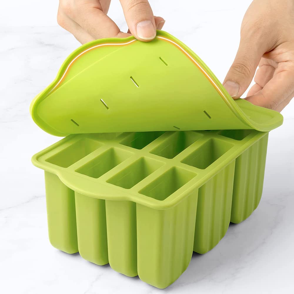 Moldes De Helado Reutilizables, 2 Unidades (12 Porciones), Con Soporte Antivuelco, Libres De BPA, Para Polos Caseros De Fruta Y Yogur