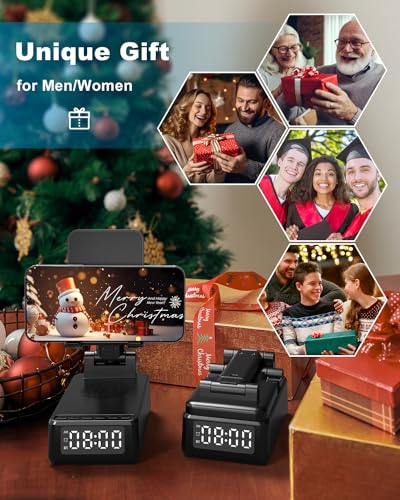 Cadeau Homme, Enceinte Bluetooth 5-en-1, Réveil, Charge Sans Fil et Support – vue 3