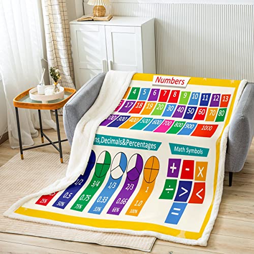Insegnamento Numeri Sherpa Coperta Multi Colore Numeri Coperta Coperta In Pile Istruzione Precoce Coperta di Peluche per Ragazzi Ragazze Educativo Apprendimento Fuzzy Coperta Bambino 70 x 100 cm