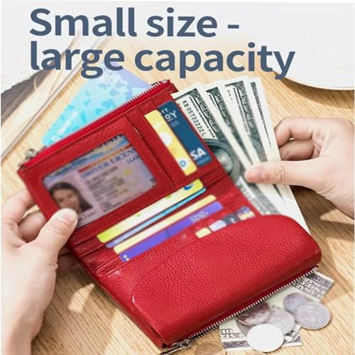 Unisex Pebble Leather Wallet, Compact Genuine Leather Bifold Coin Purse with Credit Card Holder, Small Wallets for Men and Women (Black)2