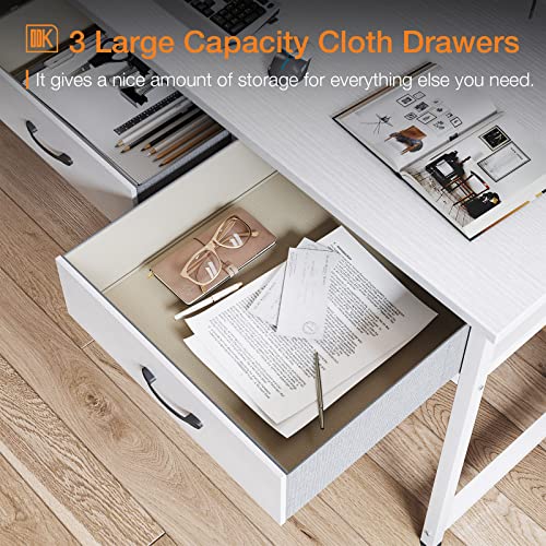 ODK-Office-Small-Computer-Desk-Home-Table-with-Fabric-Drawers-Storage-Shelves-Modern-Writing-Desk-White-48x16