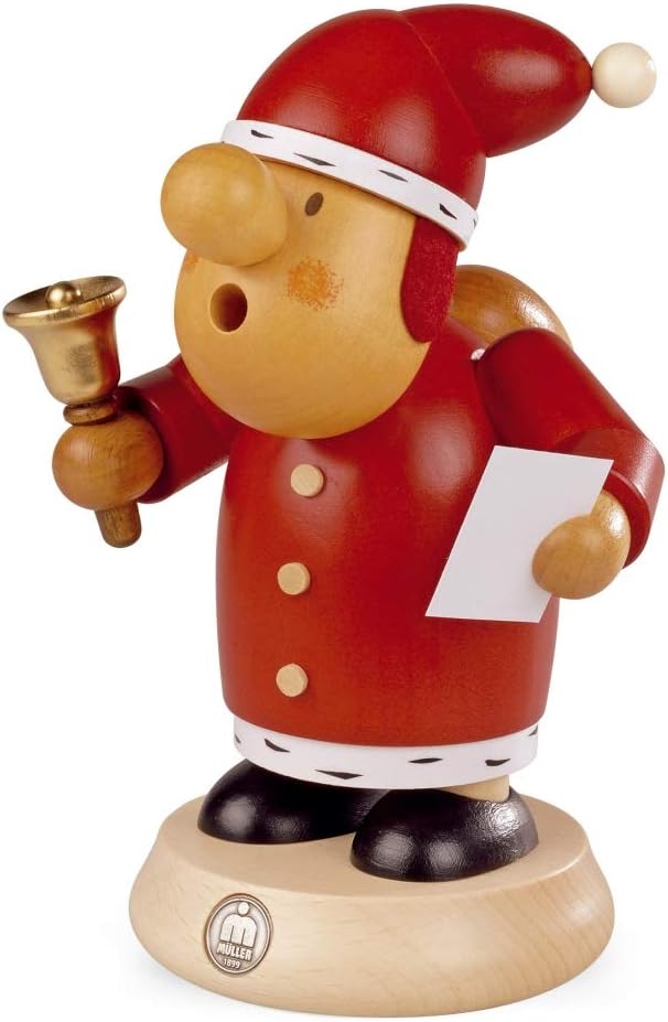 Müller Figurine de Fumeur Mullerchen Père Noël, Hauteur 16 cm, Erzgebirge Originale de Muller