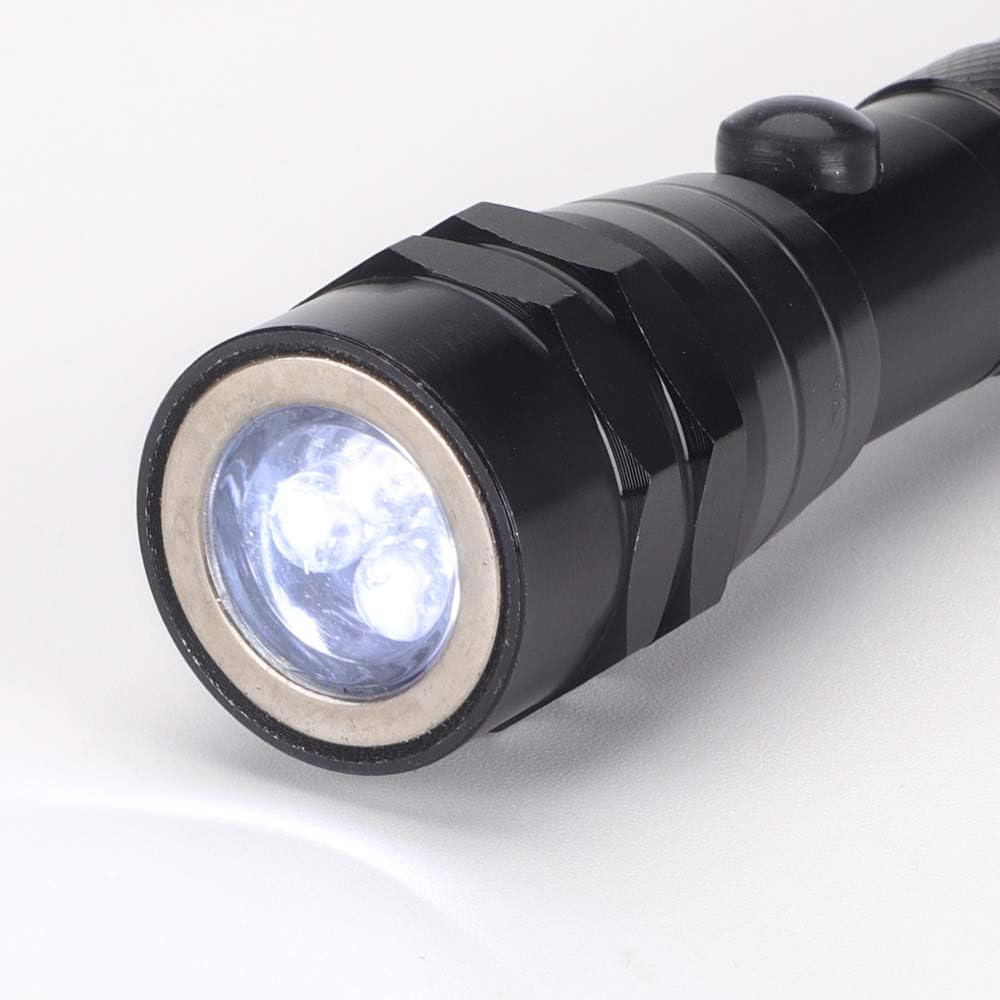 KIMILAR Telescoping Magnetic Pickup Tool, Telescoping Flexible Extensible 3 LED Flashlight, 5 Pound Magnet Telescopic Extending Torch Pick Up Tool (Max Length 22 Inch), 4 x LR44 Batteries Included
