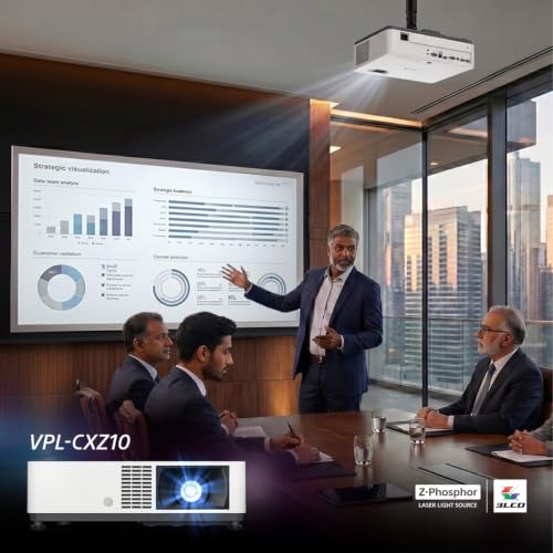 Image of Sony Data Projector VPL-CXZ10 | 5,000 Lumens XGA Laser Light Source Projector for Corporate Business Presentations, Training Rooms & Educational Institutions