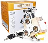 👔【Juguetes educativos】 Con el cubo de actividades para bebés, su niño cultiva y mejora la coordinación mano-ojo, la imaginación y la creatividad mientras juega, al mismo tiempo, desarrolla habilidades motoras finas y habilidades de pensamiento lógico. El Busy Board mantendrá a los niños ocupados durante mucho tiempo y les dará a los padres tiempo libre.