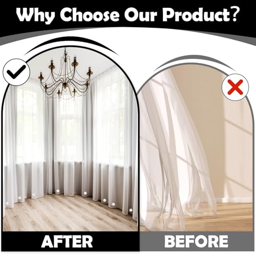 18 Pcs Magnetic Shower Curtain Weights, Strong Shower Curtains Magnets Curtain Weights Bottom No Sew, Outdoor Heavy Duty Curtain Liner Magnets for Curtains Drapery Tablecloth Refrigerator Flag (White) - Image 5